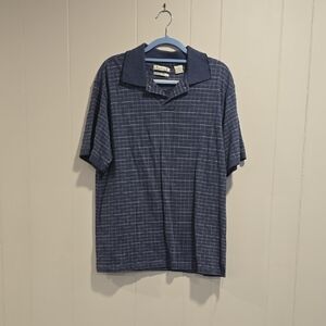 Classic Navy Grid Polo Shirt